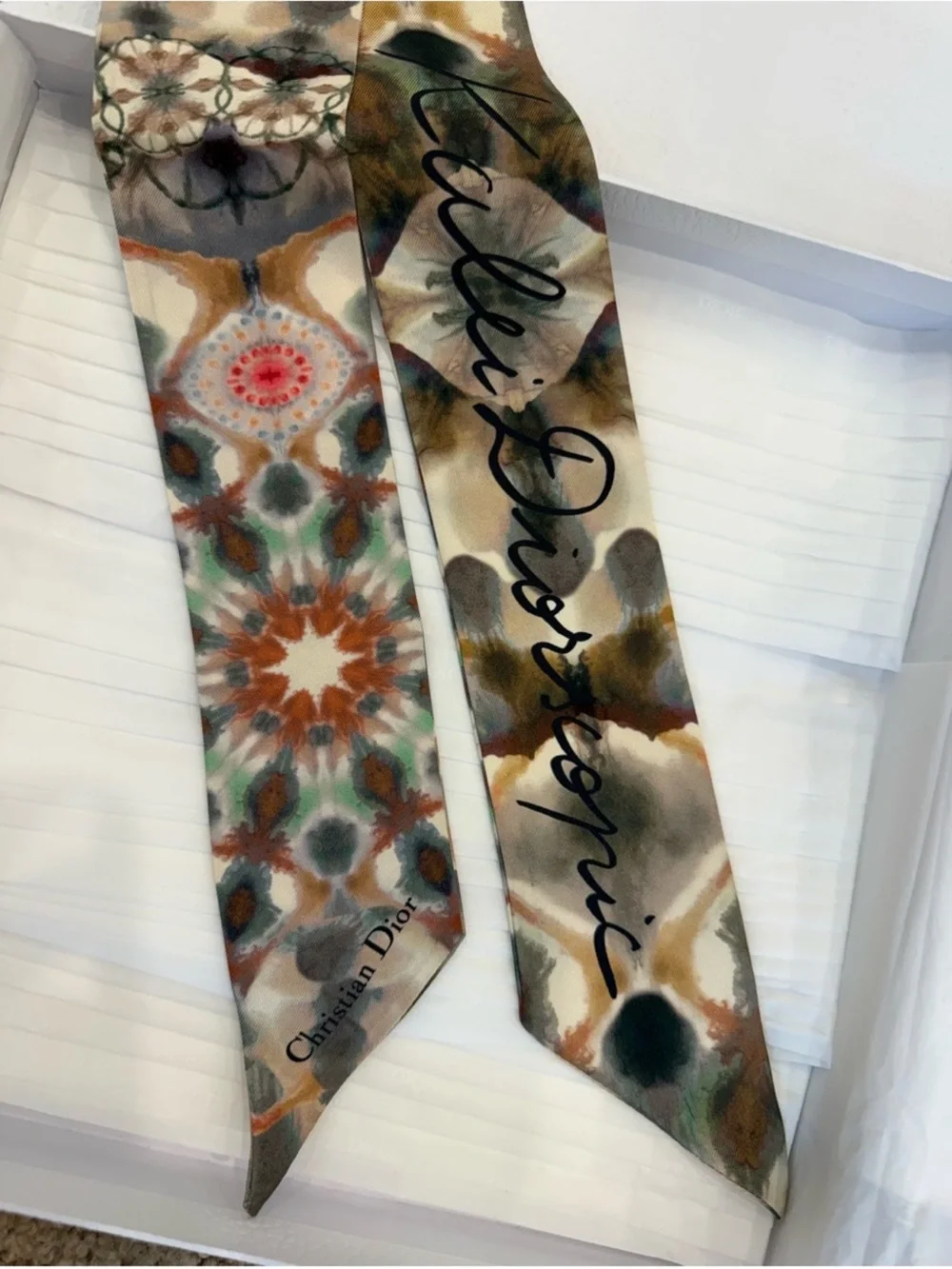 Christian Dior KaleiDiorscopic Mitzah Silk Twilly Scarf NEW Box